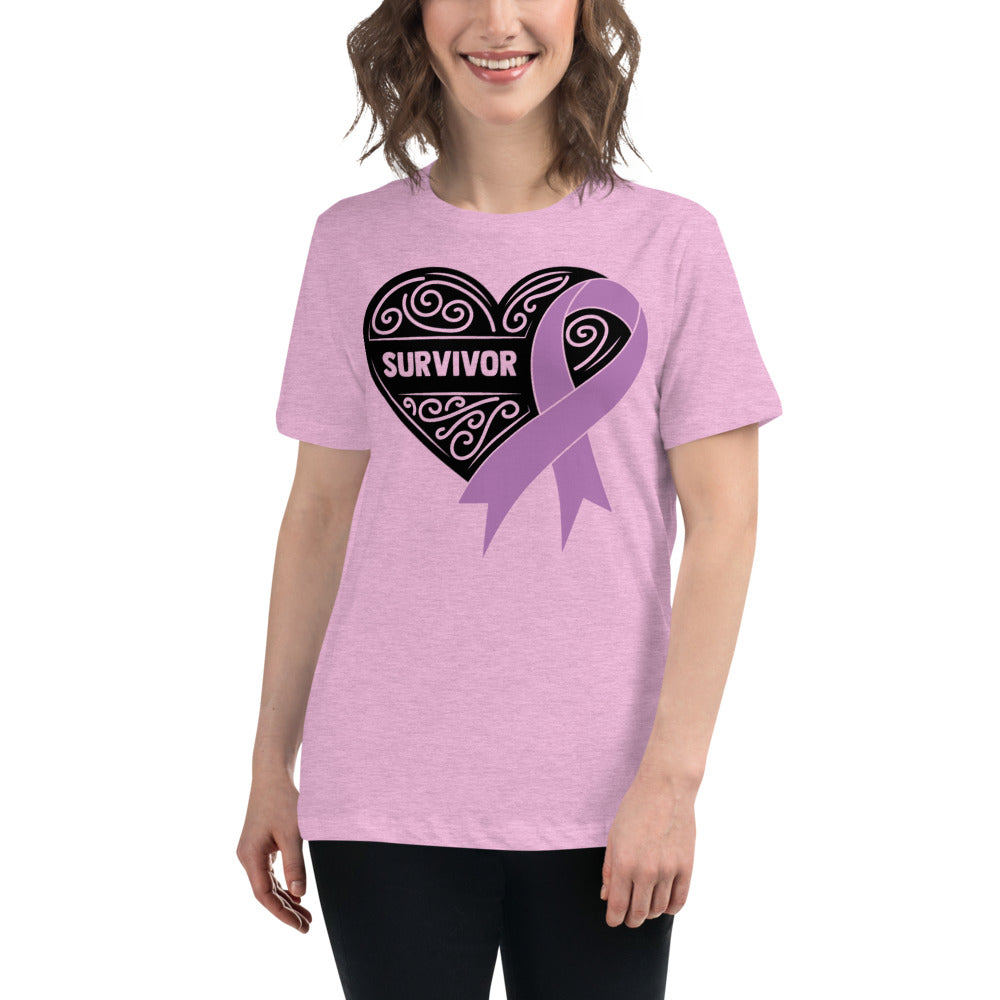 Survivor Black Pancreatic Cancer -- Womens Relaxed T Shirt