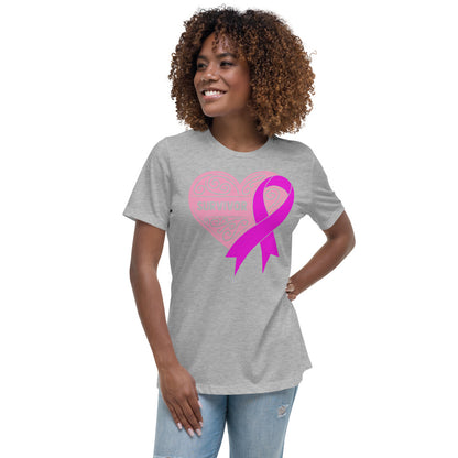 Survivor Soft Pink Breast Cancer -- Womens Relaxed T Shirt