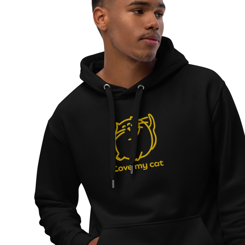 Batty Catty Love Cats GOLD Embroidered Unisex Premium eco hoodie