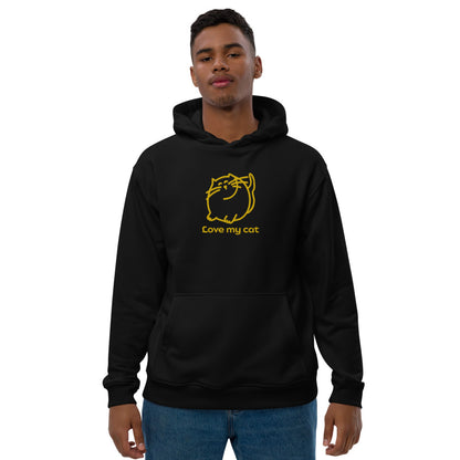 Batty Catty Love Cats GOLD Embroidered Unisex Premium eco hoodie