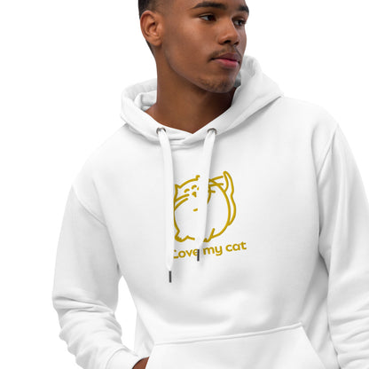 Batty Catty Love Cats GOLD Embroidered Unisex Premium eco hoodie