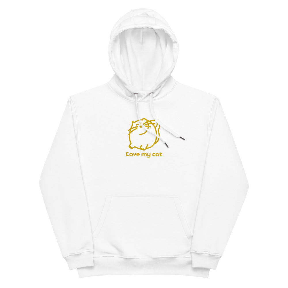 Batty Catty Love Cats GOLD Embroidered Unisex Premium eco hoodie