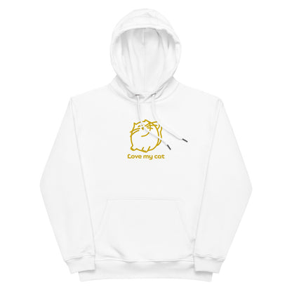 Batty Catty Love Cats GOLD Embroidered Unisex Premium eco hoodie