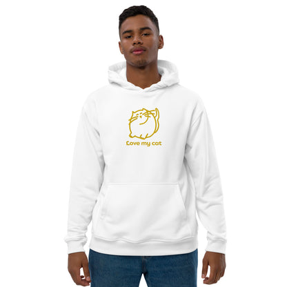 Batty Catty Love Cats GOLD Embroidered Unisex Premium eco hoodie