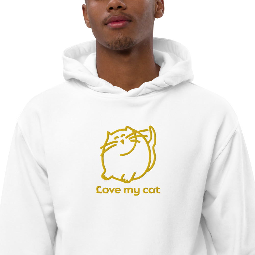 Batty Catty Love Cats GOLD Embroidered Unisex Premium eco hoodie