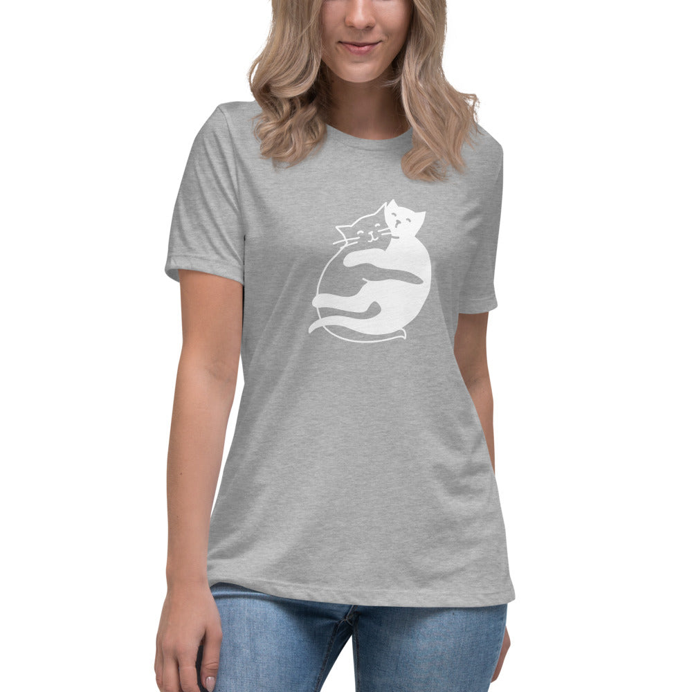 Batty Catty Yin and Yang Cats Women's Relaxed T-Shirt