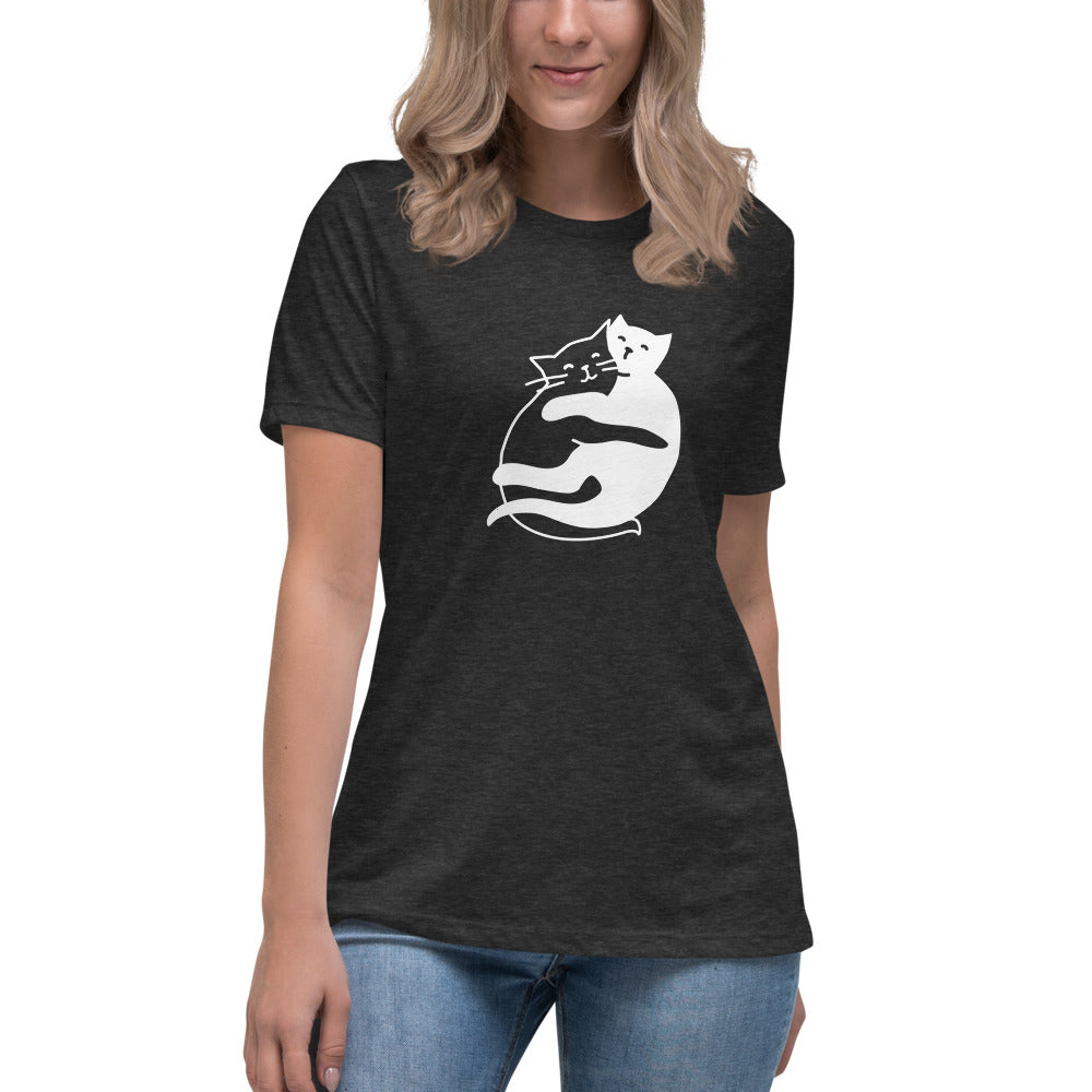 Batty Catty Yin and Yang Cats Women's Relaxed T-Shirt