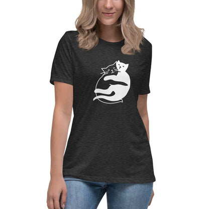 Batty Catty Yin and Yang Cats Women's Relaxed T-Shirt