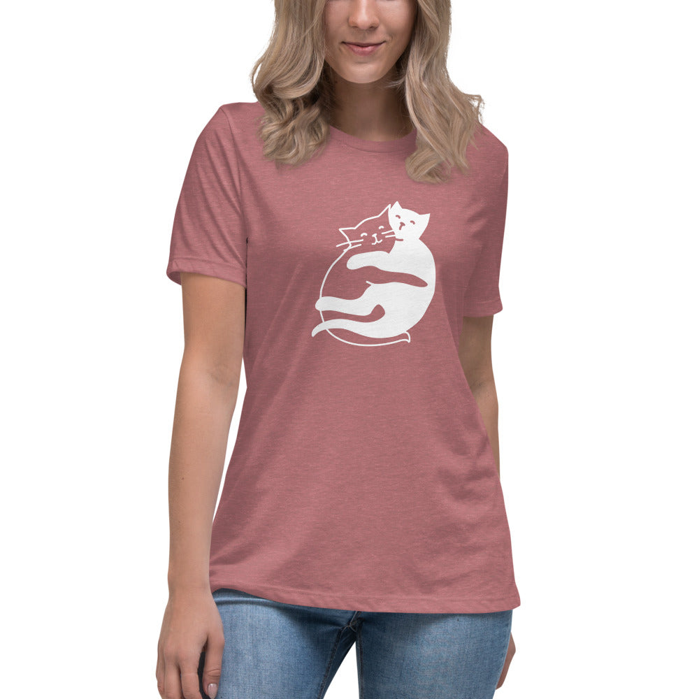 Batty Catty Yin and Yang Cats Women's Relaxed T-Shirt