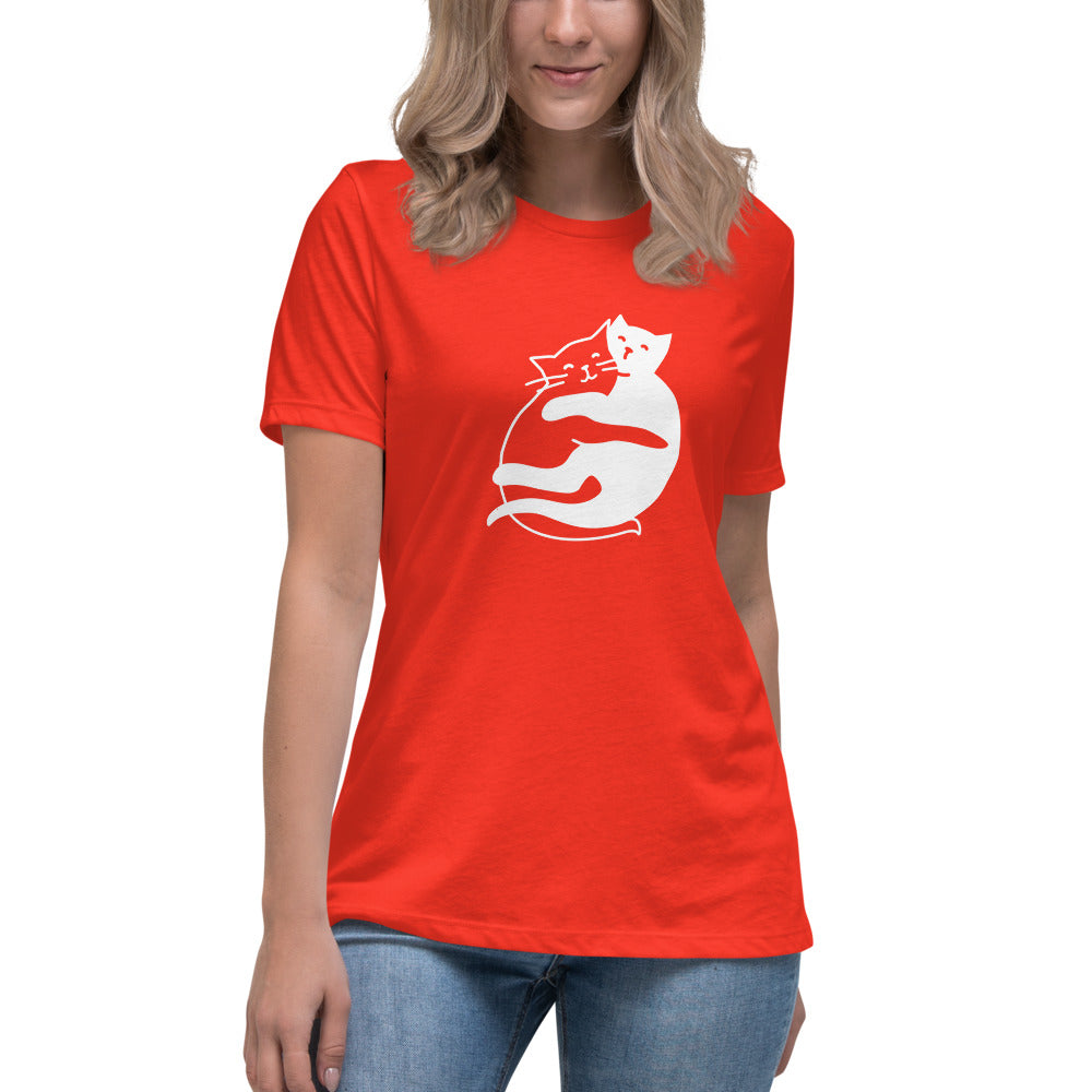 Batty Catty Yin and Yang Cats Women's Relaxed T-Shirt